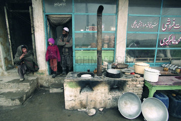 Aussenansicht eines Restaurants in Kabul.