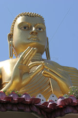 Dambulla  Sri Lanka  Buddhafigur am Eingang vom Goldenen Tempel von Dambulla