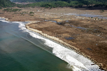 Tsunami - Kuestenluftaufnahme von Lhok Nga