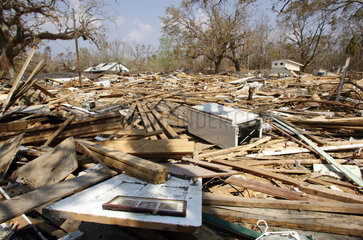 Zerstoerte Haeuser nach dem Hurrikan Katrina