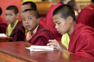 Junge buddhistische Moenche in Gewaendern