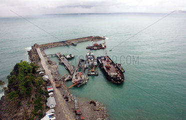 Hafenluftaufnahme in der Gegend um Lhoknga