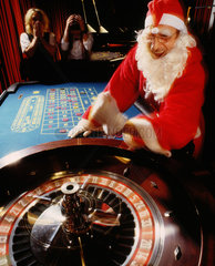 Weihnachtsmann spielt Roulette