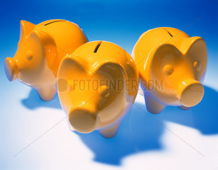gelbe Sparschweine