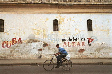Fahrradfahrer in Cuba