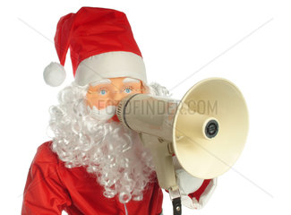 Weihnachtsmann mit Megaphon