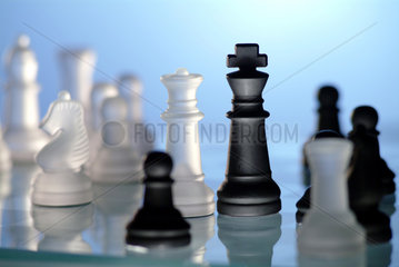 Nahaufnahme von Schachfiguren