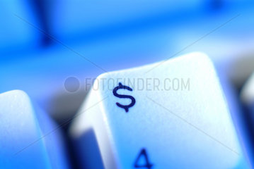 Taste einer Tastatur mit einem Dollar-Zeichen