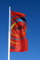 Cebit-Flagge auf der Messe in Hannover