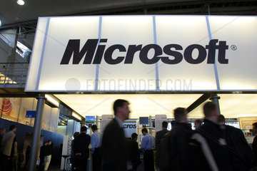 Microsoft-Messestand auf der Cebit in Hannover