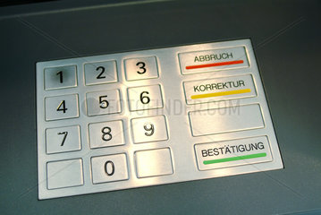 Eingabefeld eines Geldautomaten