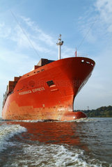 Hamburg  ein Containerschiff der Mississauga Express Klasse der Hapag-Lloyd Flotte