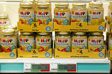 Hipp-Babynahrung im Supermarkt  Rheinberg