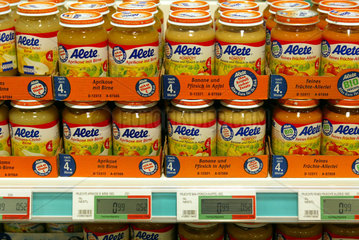Alete-Babynahrung im Supermarkt  Rheinberg