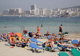 Ibiza  Strand in Sant Antoni de Portmany
