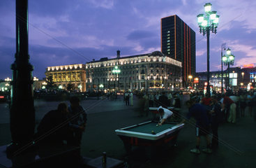 Moskau-Billardspiel auf dem Manegeplatz