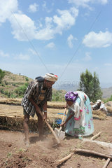 Key Afer  Aethiopien  Menschen bei der Feldarbeit