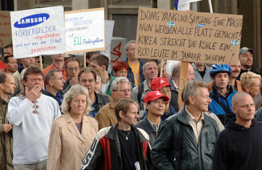 Arbeiter der Firma Samsug demonstrieren  Berlin