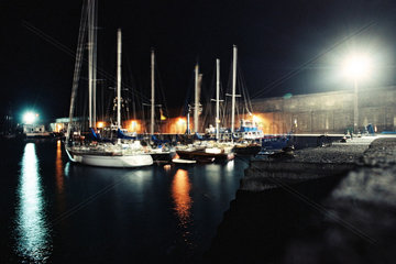 Valle Gran Rey  Nachtaufnahme Hafen