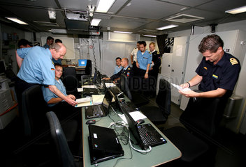 Kommandozentrale der UNIFIL auf der Fregatte -Mecklenburg-Vorpommern-