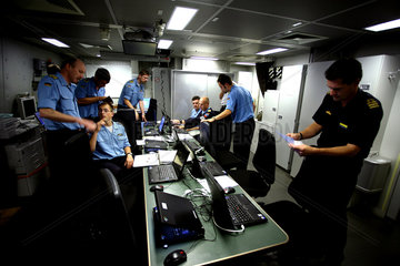 Kommandozentrale der UNIFIL auf der Fregatte -Mecklenburg-Vorpommern-