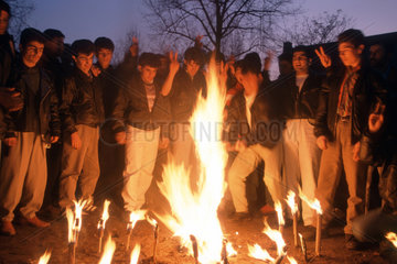 Feuer beim kurdisches Neujahrsfest