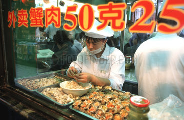 Crabmeatproduktion in Shanghai