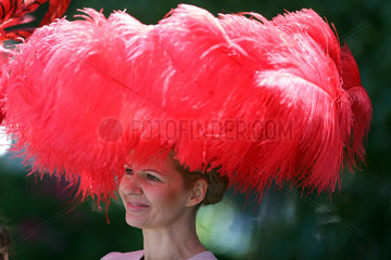 Royal Ascot  Fashion on Ladies Day  woman with hat at the racecourse