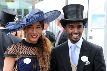 Royal Ascot  Portrait of Sir Mohamed Farah and his wife Tania Nell