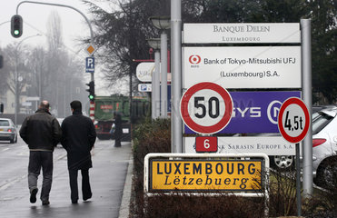 Ortschild der Stadt Luxemburg