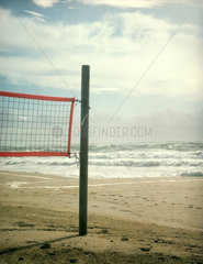 Rantum/Sylt  Volleyballnetz am Strand