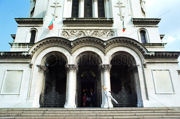 Eingang der Sveti Aleksandar Nevski (Aleksandar-Nevski-Kathedrale) in Sofia