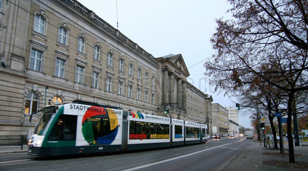 Potsdam  Deutschland  Tram auf der Strasse vor dem Postgebaeude