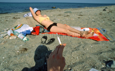 Rerik  Rauchen am Ostseestrand