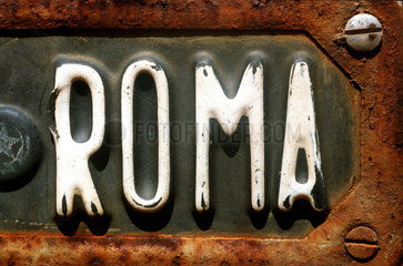Italien  altes Autokennzeichen der Stadt Rom