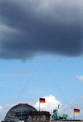 Dunkle Wolken ueber dem Reichstag