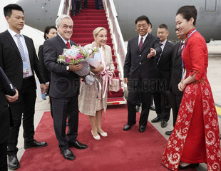 (BRF) China-Peking-Gürtel und Straßenforum-chilenische Präsident-Ankunft (CN)