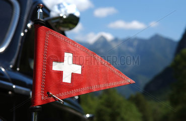 Schweiz  Tessin  Autowimpel - Schweizer Fahne