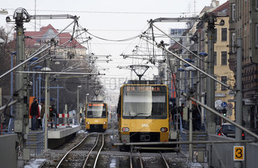 VVS - Strassenbahnnetz am Stoeckach in Stuttgart