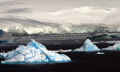 Antarktis  Felsen und Eisberge