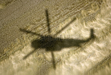 Schatten eines Hubschraubers
