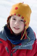 Riedlingen  ein Kind in Winterkleidung