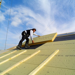 Zimmermann auf dem Dach