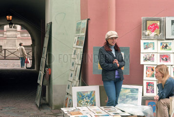 Verkauf von Gemaelden  Altstadt von Tallinn  Estland