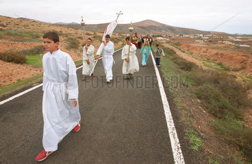 Prozession im Dorf Tetir  Fuerteventura