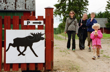 Eingang zu einem Elchpark  Schweden