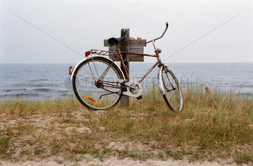 Fahrrad am Strand  Schweden