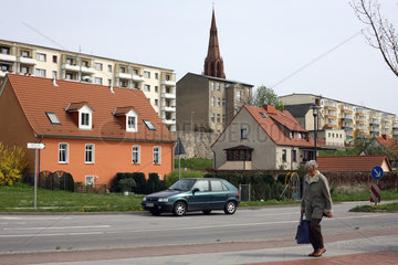 Wohnhaeuser in der Kleinstadt Demmin in Mecklenburg-Vorpommern