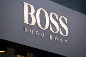 Berlin  Deutschland  Logo der Textilmarke Hugo Boss