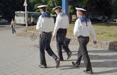 Drei russische Marinesoldaten  Kaliningrad  Russland